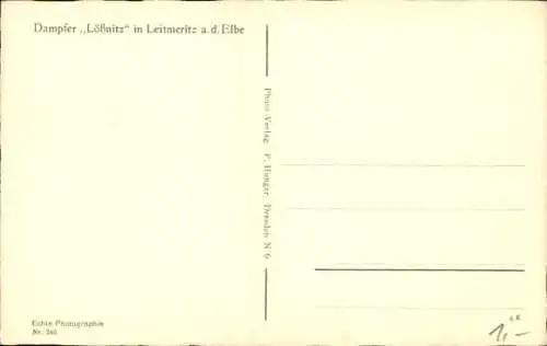 Ak Litoměřice Leitmeritz Region Aussig, Dampfer Lößnitz