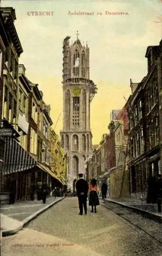 Ak Utrecht Niederlande, Zadelstraat, Domtoren