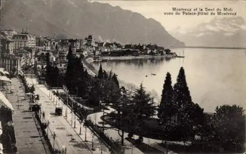 Ak Montreux Kanton Waadt Schweiz, Dent du Midi, Palace-Hotel