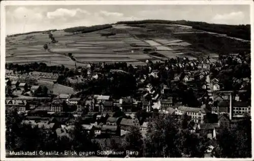 Ak Kraslice Graslitz Reg. Karlsbad, Blick gegen Schönauer Berg