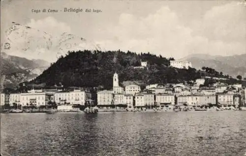 Ak Bellagio Lago di Como Lombardia, Blick auf Bellagio vom Comer See