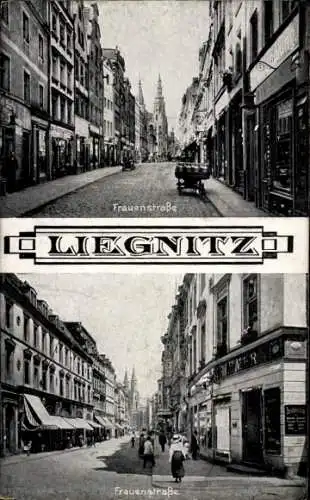 Ak Legnica Liegnitz Schlesien, Frauenstraße, Teilansichten