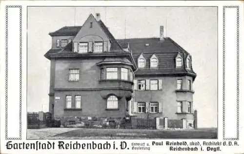 Ak Reichenbach im Vogtland, Gartenstadt, Architekt Paul Reinhold