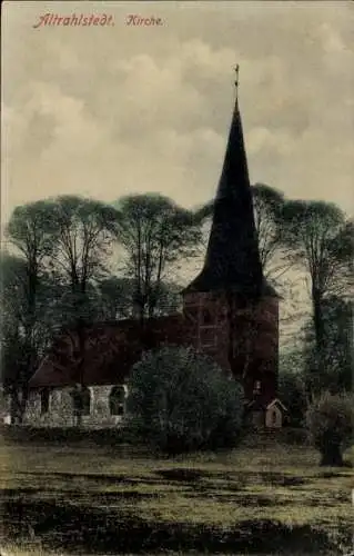 Ak Hamburg Wandsbek Rahlstedt Altrahlstedt, Kirche in  bewaldete Umgebung, Spitzturm