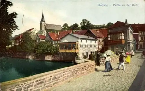 Ak Kettwig Essen im Ruhrgebiet, Siedlung Hummelshagen, Kettwig an der Ruhr, Häuser, Kirche, Me...