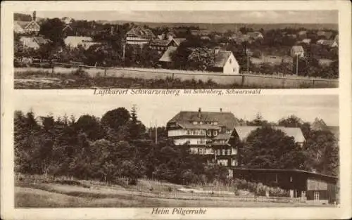 Ak Schwarzenberg (Kreis Calw) Schömberg im Schwarzwald, Landschaft mit Häusern, Luftkurort Sch...