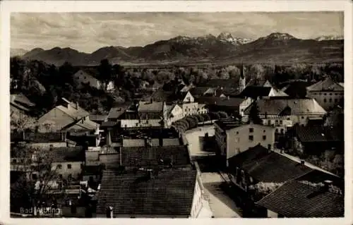 Ak Bad Aibling in Oberbayern, Blick auf  Berge im Hintergrund, historische Architektur