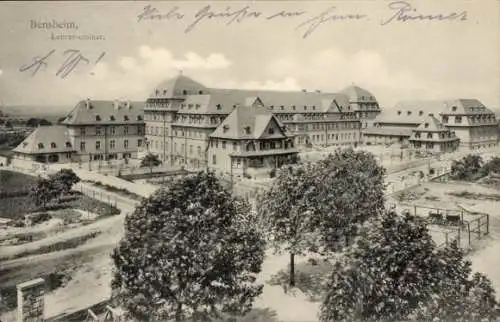 Ak Bensheim an der Bergstraße Hessen, Lehrerseminar, große Gebäude, Bäume im Vordergrund, hist...