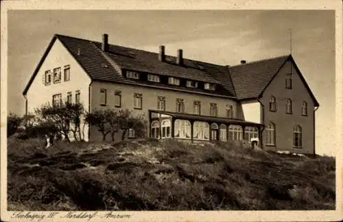 Ak Norddorf auf Amrum Nordfriesland, Gebäude des Feehospiz, Landschaft, historische Postkarte,...