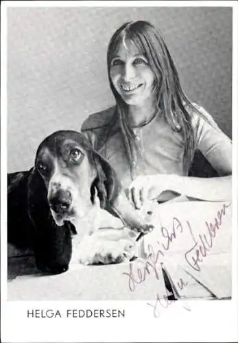 Ak Schauspielerin Helga Feddersen, Portrait, Hund, Autogramm