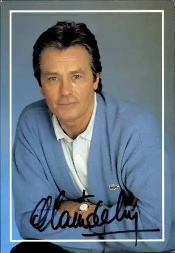 Ak Schauspieler Alain Delon, Portrait, Autogramm