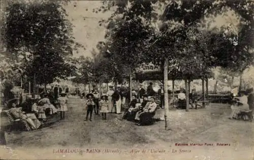 Ak Lamalou les Bains Hérault, Allee de l'Uscade, La Source