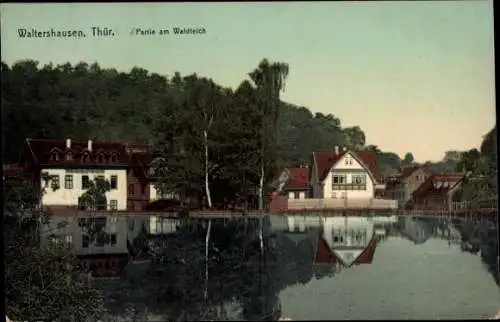 Ak Waltershausen in Thüringen, Partie am Waldteich