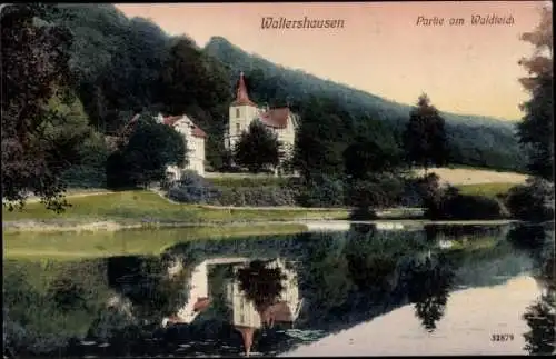 Ak Waltershausen in Thüringen, Partie am Waldteich