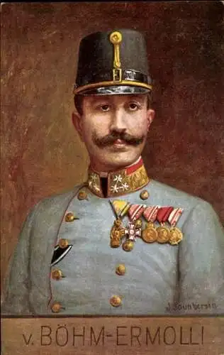 Künstler Ak Korpskommandant Eduard von Böhm Ermolli, kuk Armee, 1. WK