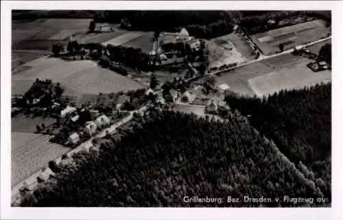 Ak Grillenburg Tharandt Sachsen, Fliegeraufnahme, Gasthaus Grillenburg