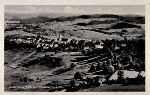 Ak Schönberg in Niederbayern, Fliegeraufnahme