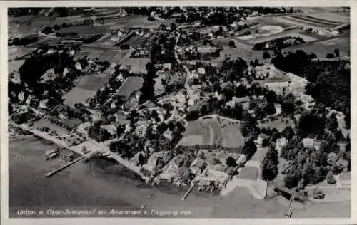 Ak Oberschondorf Schondorf am Ammersee Oberbayern, Fliegeraufnahme