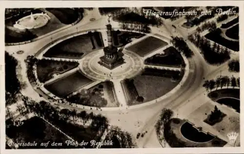 Ak Berlin Tiergarten, Siegessäule auf dem Platz der Republik