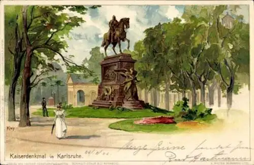 Künstler Litho Kley, Heinrich, Karlsruhe in Baden Württemberg, Kaiser Denkmal