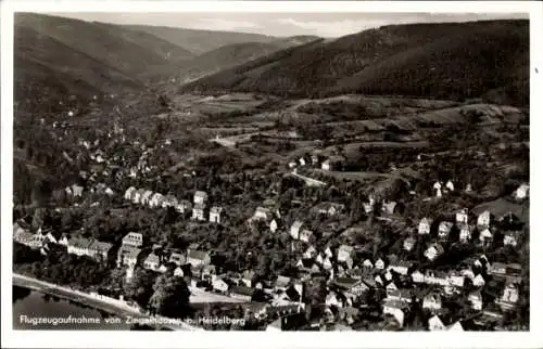 Ak Ziegelhausen Heidelberg am Neckar, Flugzeugaufnahme