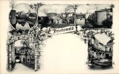 Passepartout Ak Friedewald in Hessen, Stadt, Ruine, Tor
