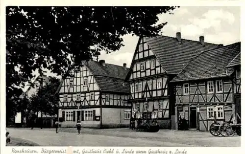 Ak Ronshausen in Hessen, Bürgermeisteramt, Gasthaus Biehl, Gasthaus z. Linde