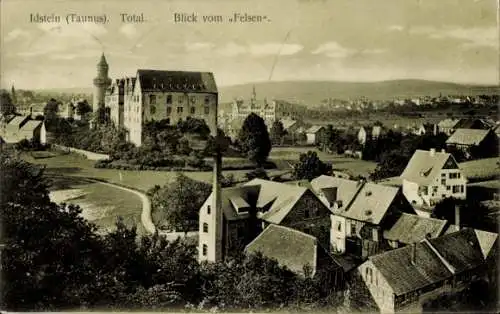 Ak Idstein im Taunus Hessen, Totale, Blick vom Felsen