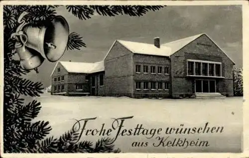 Ak Kelkheim im Taunus, Frohe Festtage, Glocken, Gebäude
