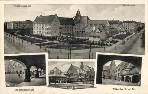 Ak Offenbach am Main Hessen, Friedrichschule, Waldstraße, Oberrealschule
