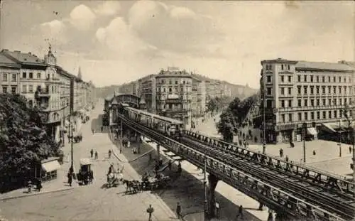 Ak Berlin Kreuzberg, Hochbahn in der Skalitzer Straße, Elisabethapotheke