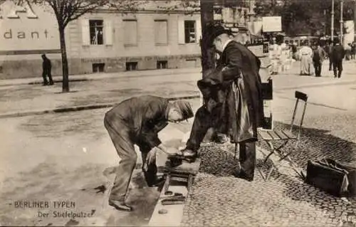 Ak Berlin, Schuhputzer, Stiefelputzer