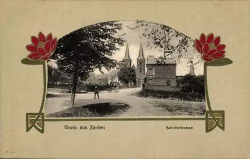 Präge Passepartout Ak Xanten am Niederrhein, Bahnhofstraße