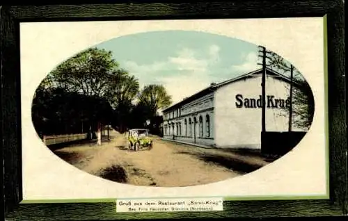 Präge Passepartout Ak Glienicke Nordbahn bei Hermsdorf in Brandenburg, Restaurant Sand-Krug