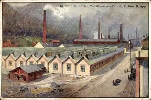 Künstler Ak Kasimir, Berndorf an den Triesting Niederösterreich, Metallwaren-Fabrik, Arthur Krupp