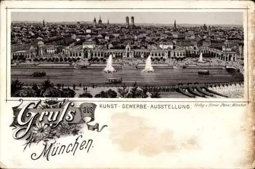 Vorläufer Litho München, Gesamtansicht, Kunst- und Gewerbe-Ausstellung