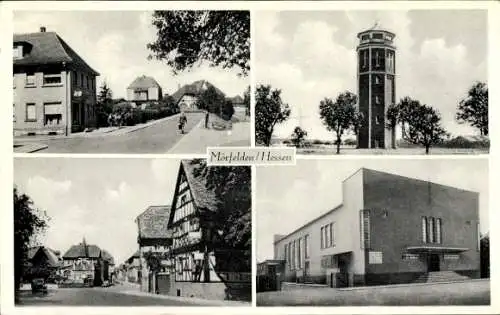 Ak Mörfelden Walldorf Hessen, Wasserturm, Stadtansichten