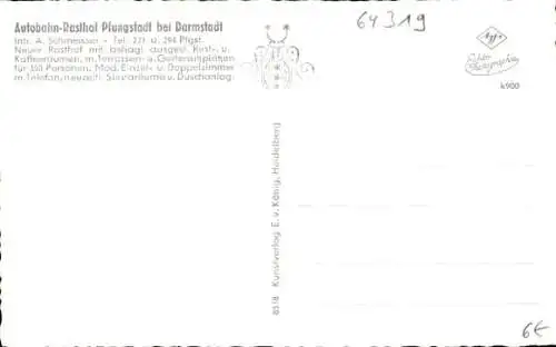 Ak Pfungstadt bei Darmstadt, Autobahn Rasthof