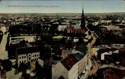 Ak Berlin Spandau, Blick vom Nikolaikirchturm