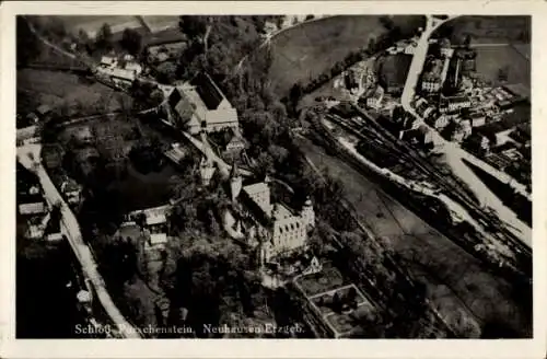 Ak Neuhausen Erzgebirge, Schloss Purschenstein,Luftfoto