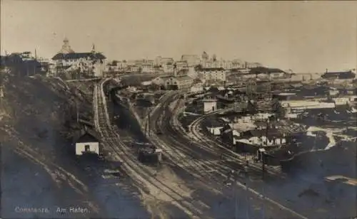 Ak Constanța Konstanza Rumänien, Gesamtansicht, Hafen