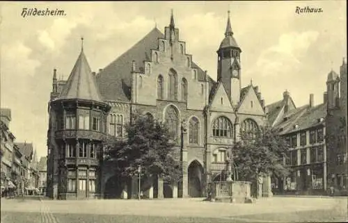 Ak Hildesheim in Niedersachsen, Rathaus, Hildesheim