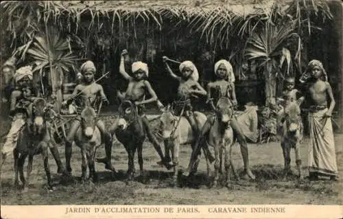 Ak Paris XVI, Jardin d'Acclimatation, Caravane Indienne