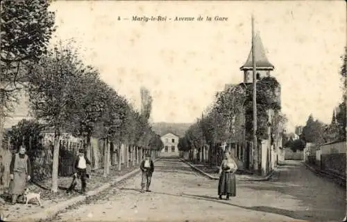 Ak Marly le Roi Yvelines, Avenue de la Gare