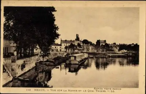 Ak Meaux Seine-et-Marne, Quai Thiers