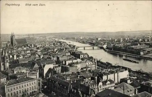 Ak Magdeburg an der Elbe,  Blick vom Dom