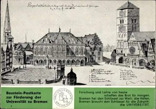 Ak Hansestadt Bremen,  Marktplatz um 1702