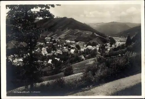 Ak Unterweißbach Thüringen, Blick auf Unterweißbach im Lichtetal, Schwarzatal, Thüringen