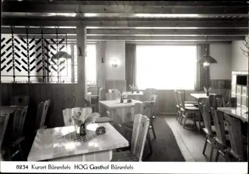 Ak Bärenfels Altenberg im Erzgebirge, Innenansicht Gaststätte Bärenfels