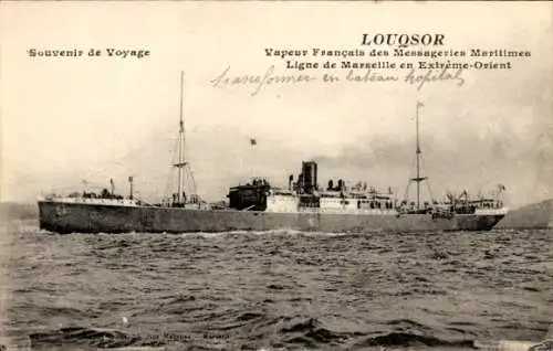 Ak Messageries Maritimes, MM, Paquebot Louqsor en route